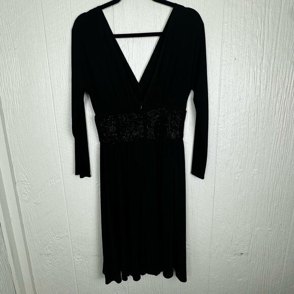 JS Boutique V Neck Knee Length Cocktail Dress Grunge Dark Romantic Size 4 Black - Picture 5 of 11